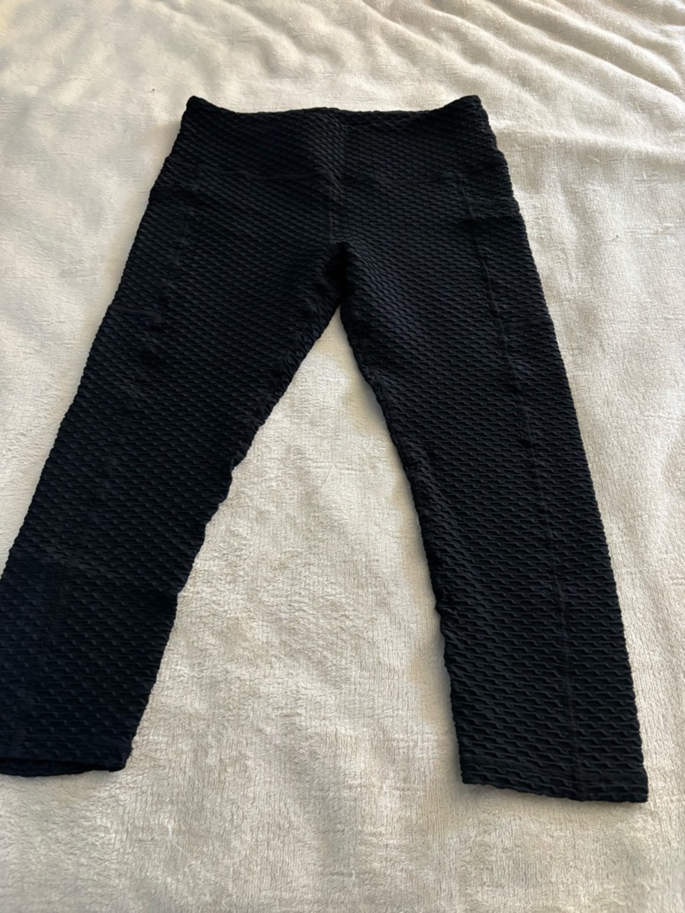 Women’s Black Textured Leggings